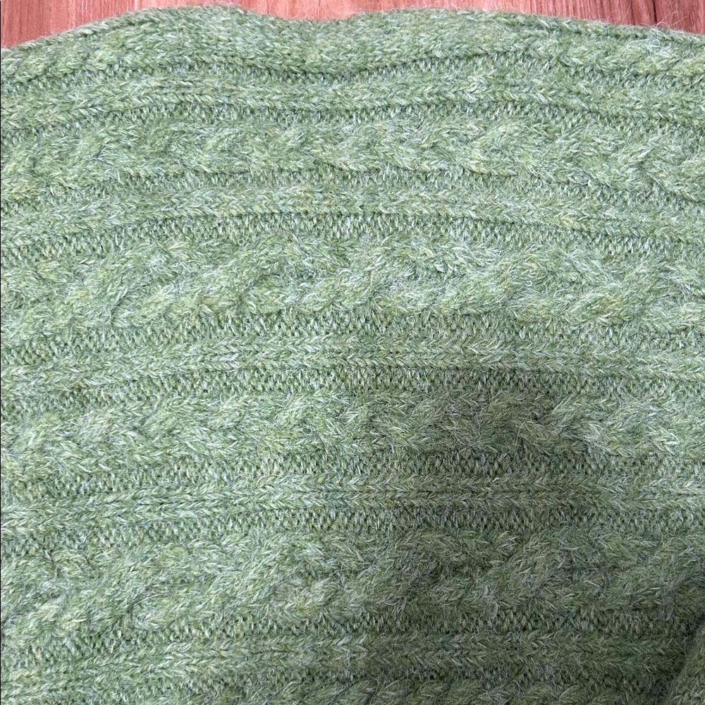 Zara Green Cable Knit Cropped Sweater Wrap Sweater Criss Cross Sweater - Picture 11 of 11